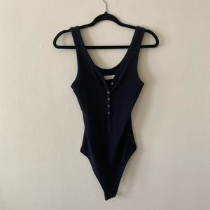 Abercrombie ribbed Henley tank body suit